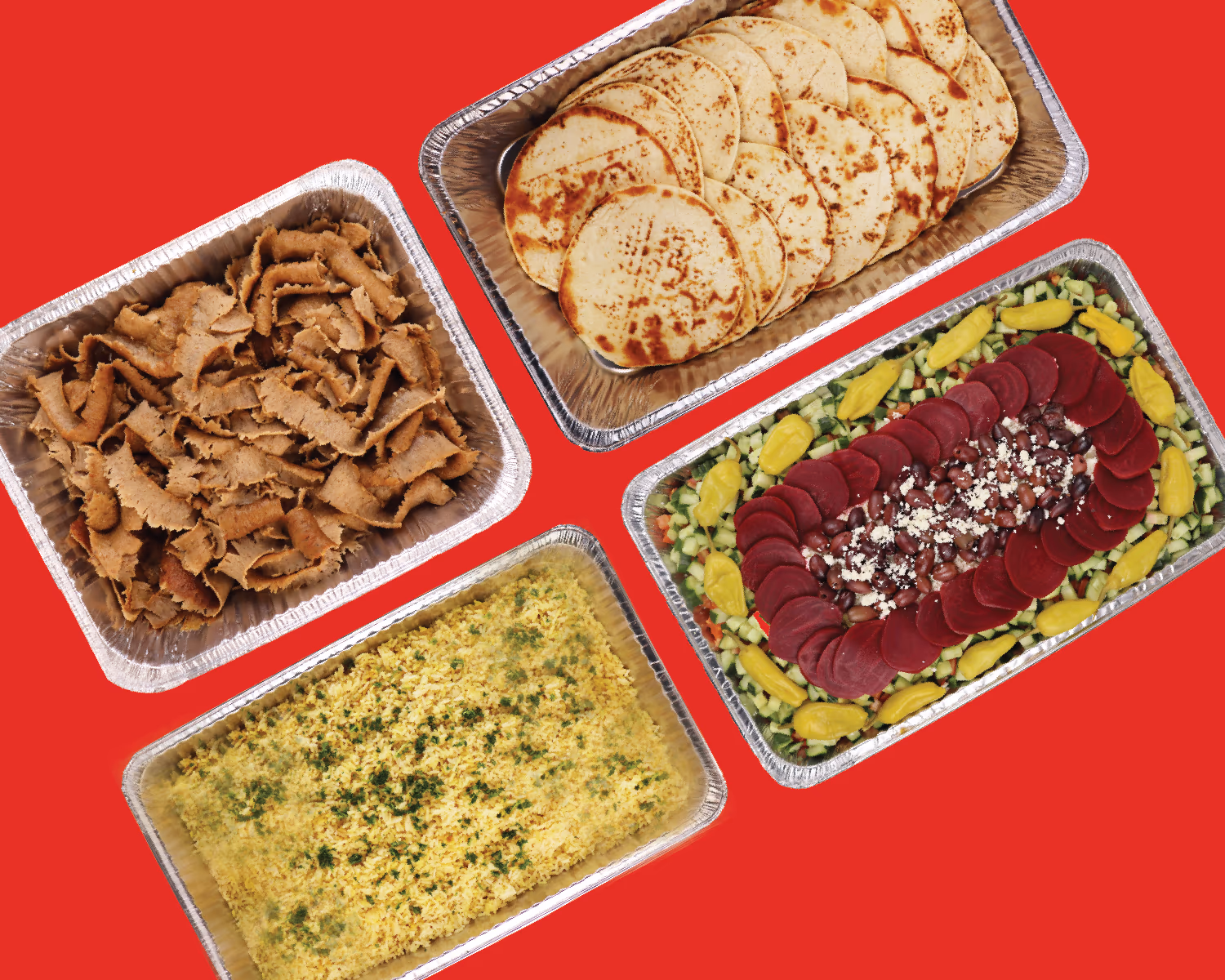 A Zestia gyro bar laid out for an event