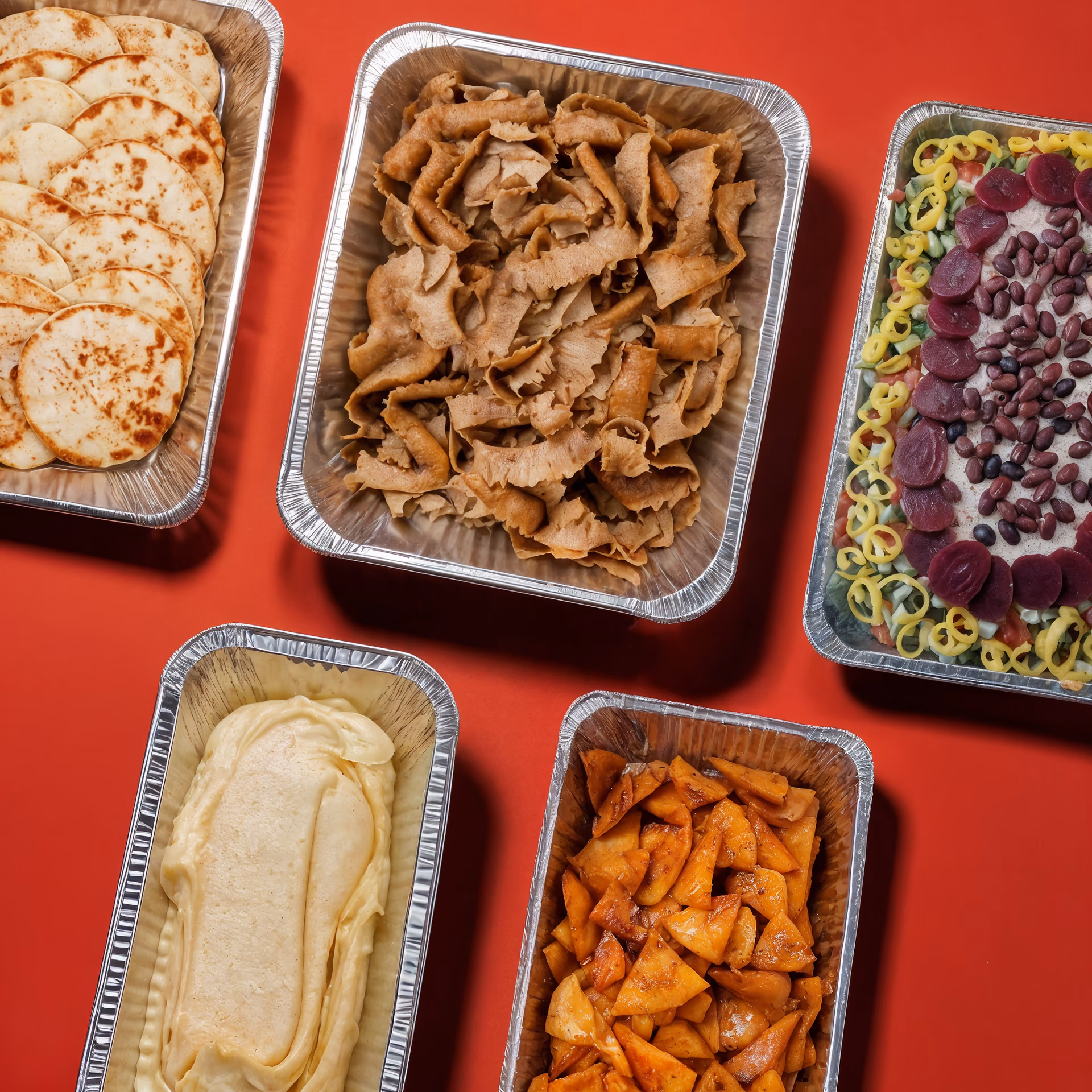 Fresh-pressed pita and rice pilaf, ready to share