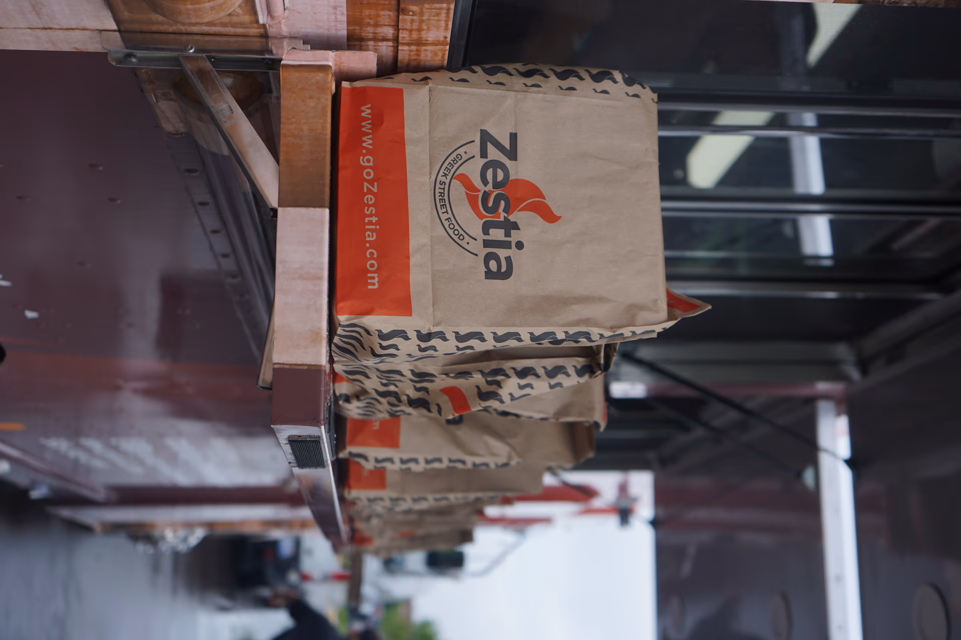 The Zestia food truck parked and serving
